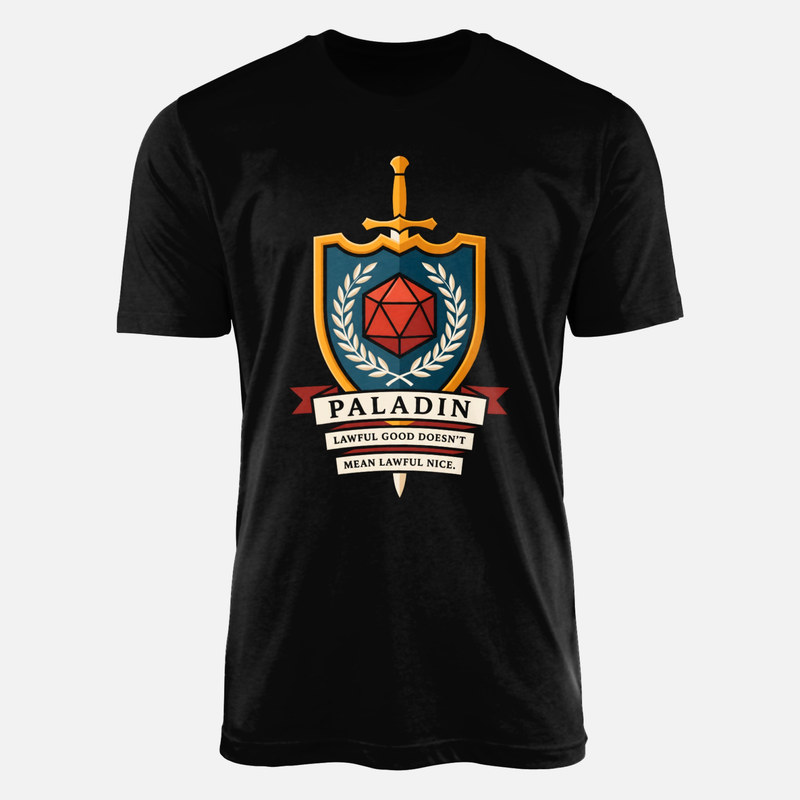T-shirts: Paladin Lawful Good Wappen mit D20