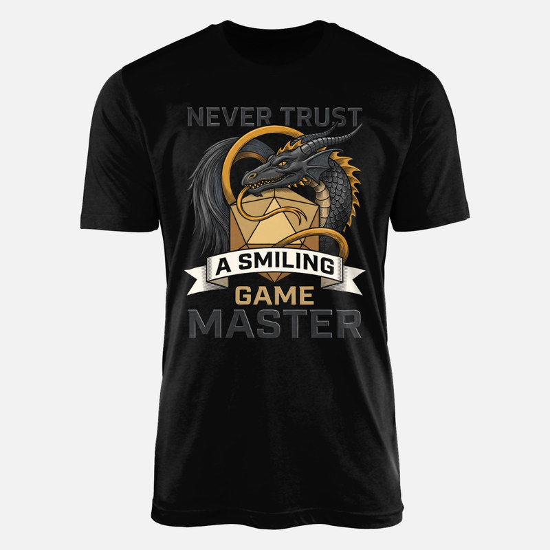 T-shirts: L&auml;chelnder Game Master Drache D20