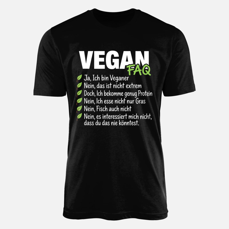 T-shirts: Vegan FAQ Lustige Fragen und Antworten