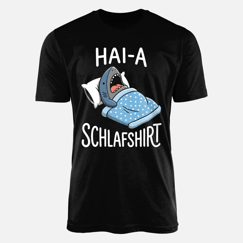 T-shirts: Hai-a Schlafshirt m&uuml;der Hai im Bett