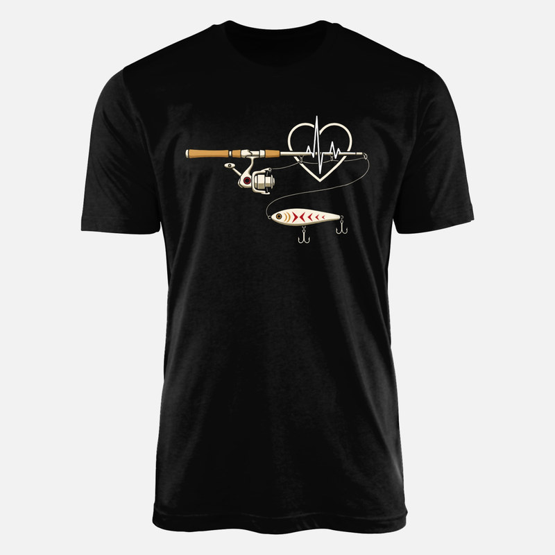 T-shirts: Angelrute mit Herzschlag EKG
