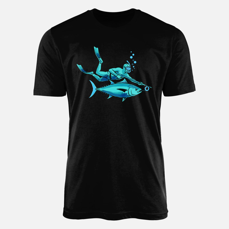 T-shirts: Speerfischer jagt Thunfisch Aquarell