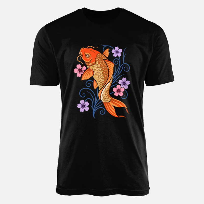 T-shirts: Japanischer Koi-Karpfen mit Kirschbl&uuml;ten