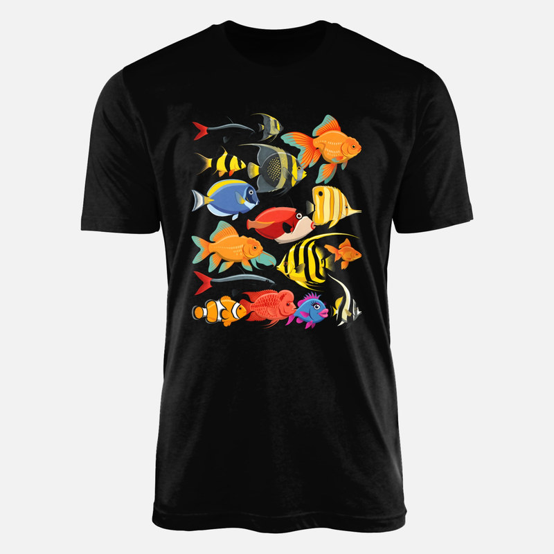 T-shirts: Bunte Tropenfische im Aquarium