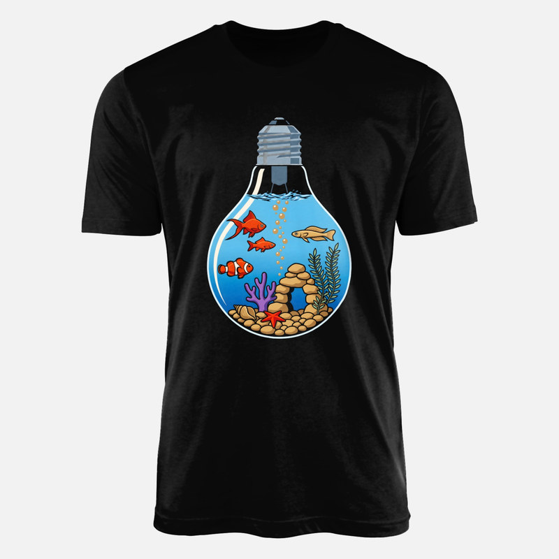 T-shirts: Gl&uuml;hbirne Aquarium mit Fischen