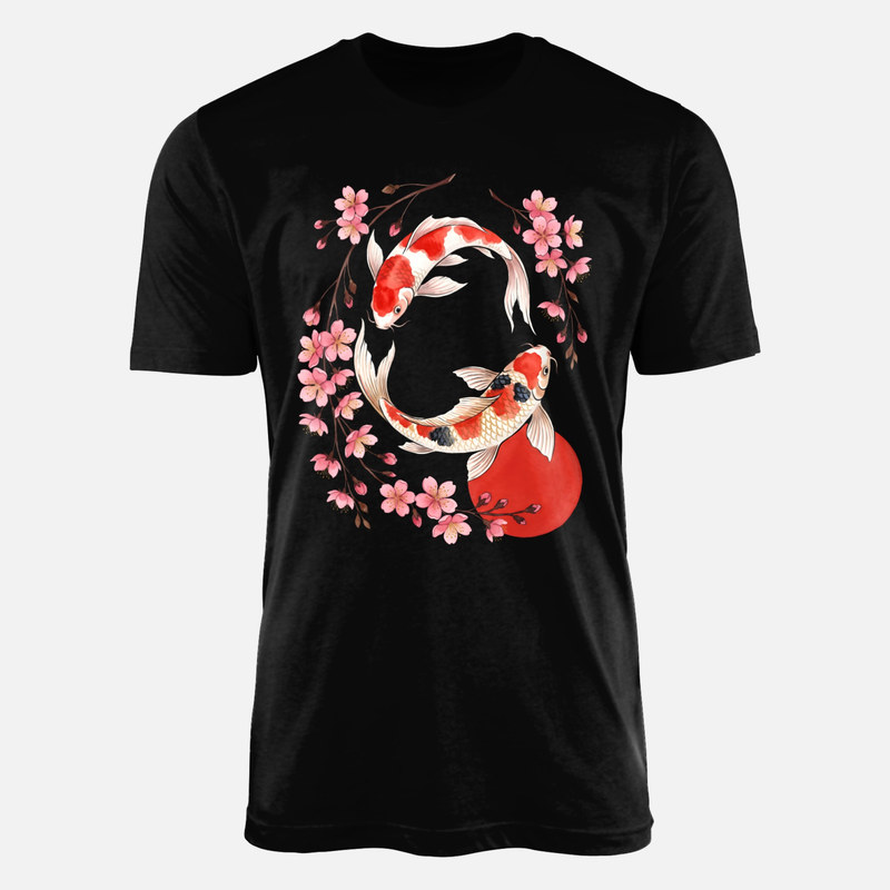 T-shirts: Koi Fische mit Kirschbl&uuml;ten