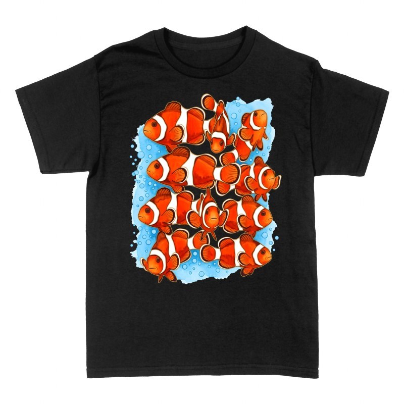 T-shirts: Clownfisch Schwarm Aquarell