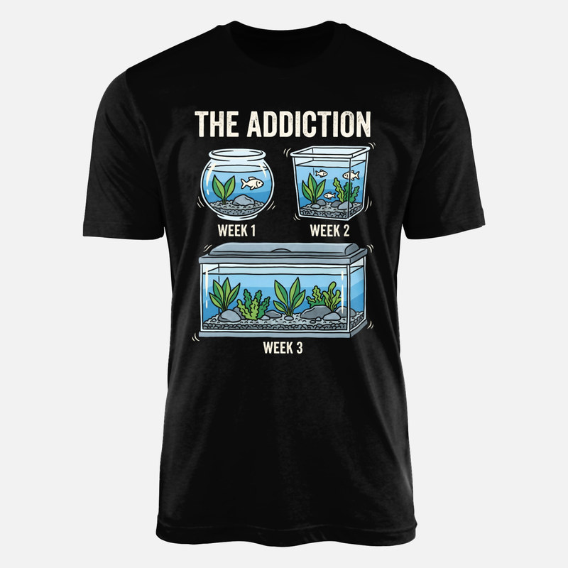 T-shirts: Aquarium Sucht Entwicklung Comic