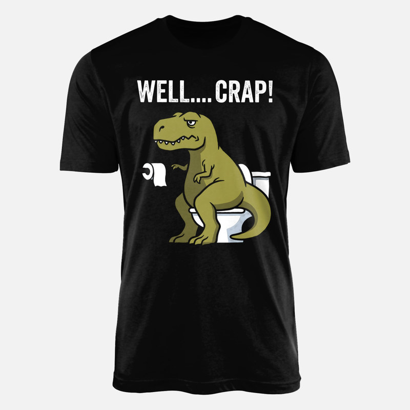 T-shirts: T-Rex auf Toilette Kurze Arme