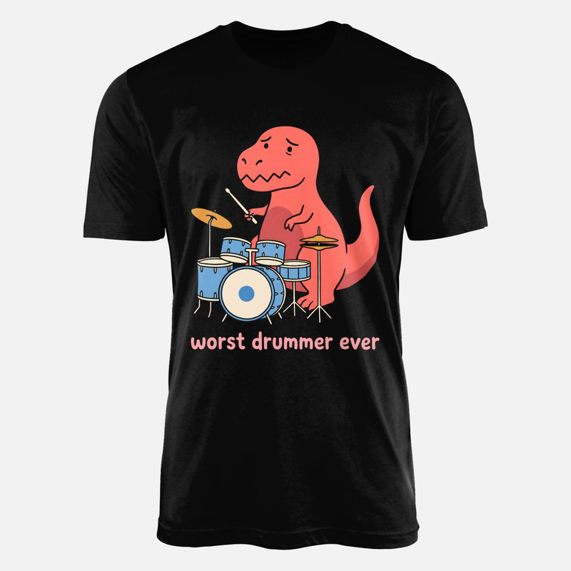 T-shirts: T-Rex spielt Schlagzeug Humor
