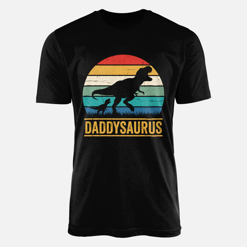 T-shirts: Daddysaurus mit Retro-Sonnenuntergang