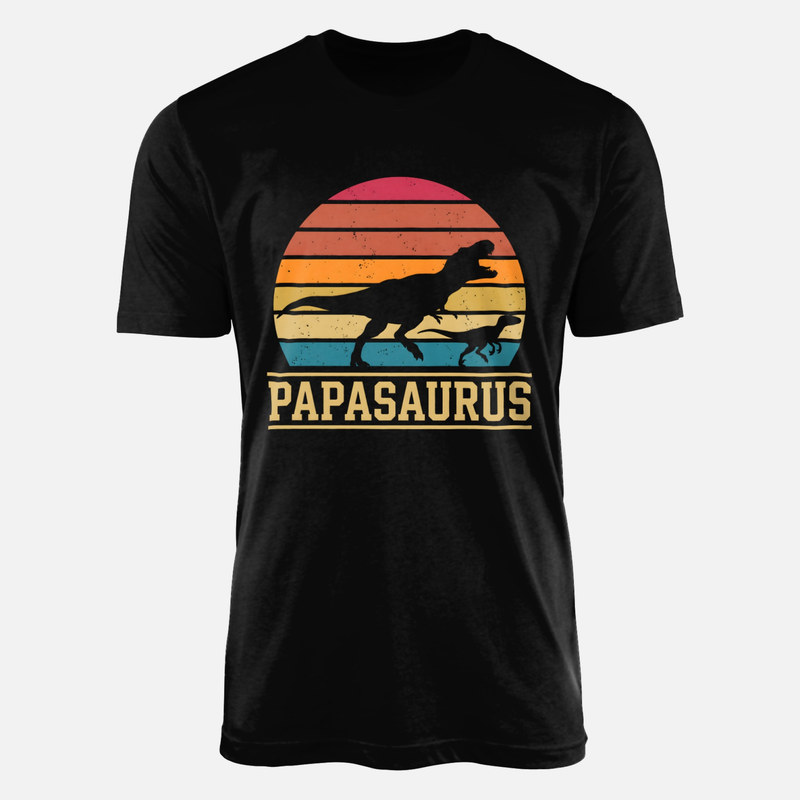 T-shirts: Papasaurus Dinosaurier Retro Sonnenuntergang
