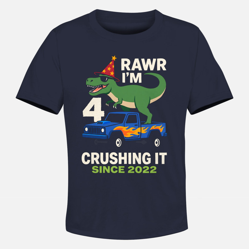 T-shirts: Dino 4. Geburtstag Monster Truck