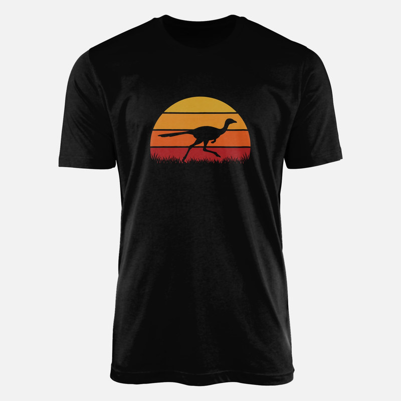 T-shirts: Rennender Dinosaurier im Retro-Sonnenuntergang