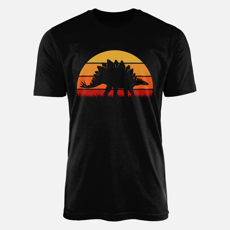 T-shirts: Stegosaurus Silhouette im Retro-Sonnenuntergang