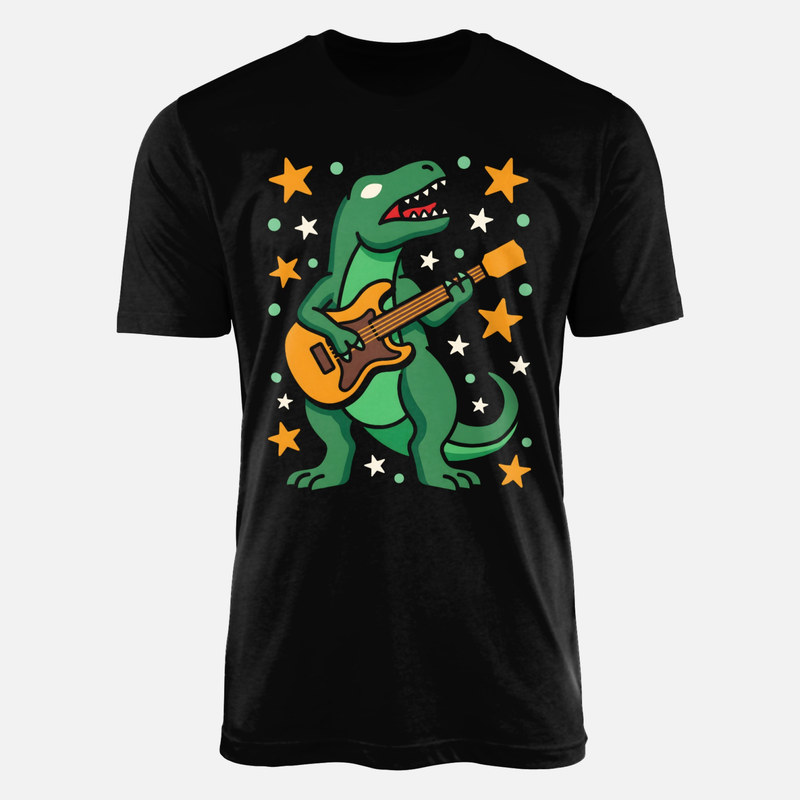 T-shirts: T-Rex mit E-Gitarre