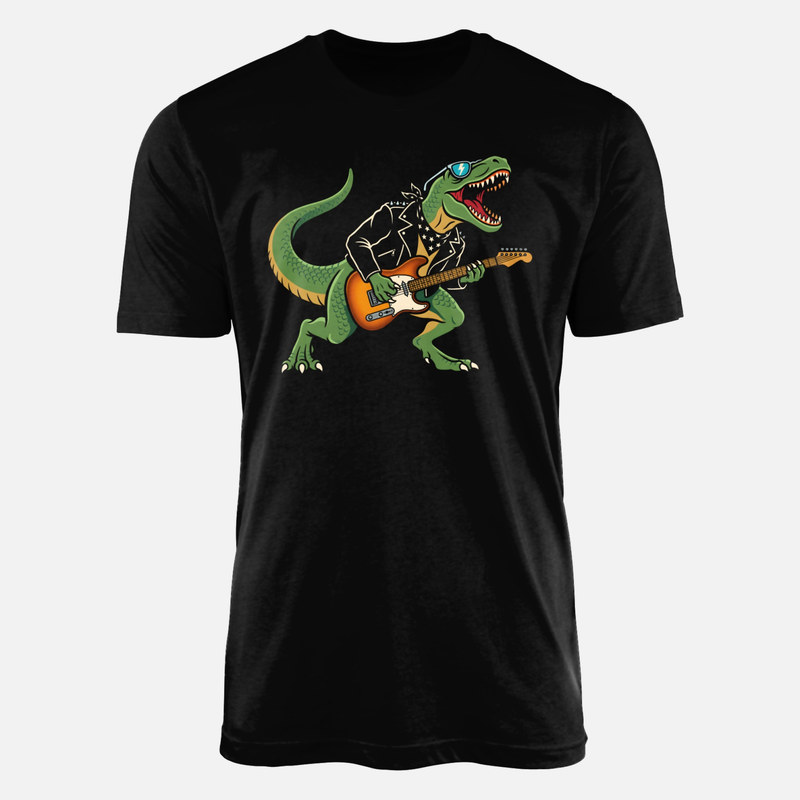 T-shirts: Rocker T-Rex mit E-Gitarre