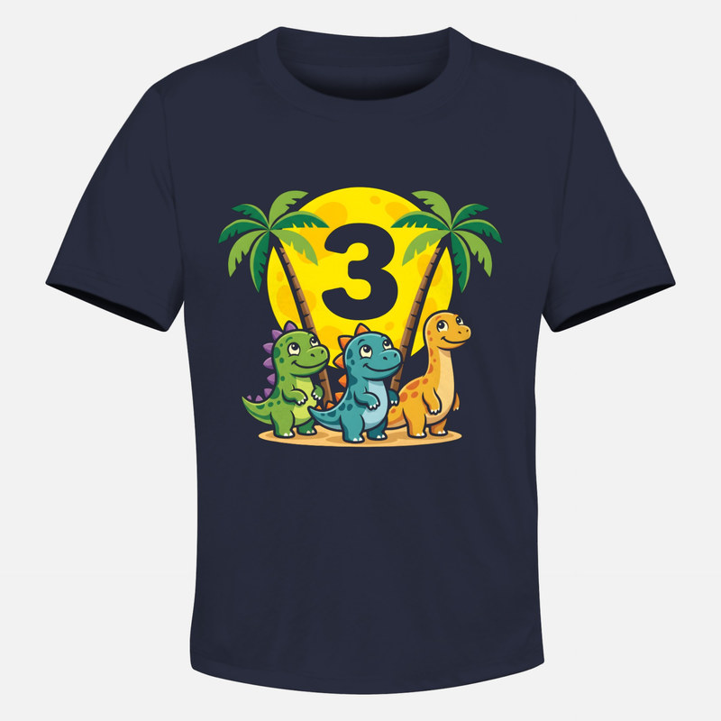T-shirts: 3. Geburtstag Dino Babys mit Palmen