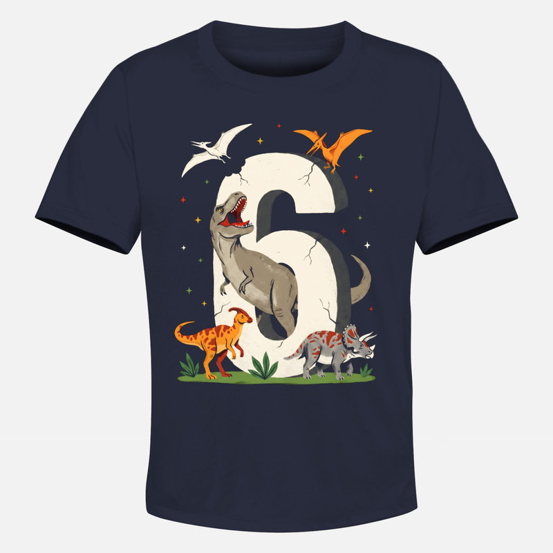 T-shirts: 6. Geburtstag T-Rex Steinzahl