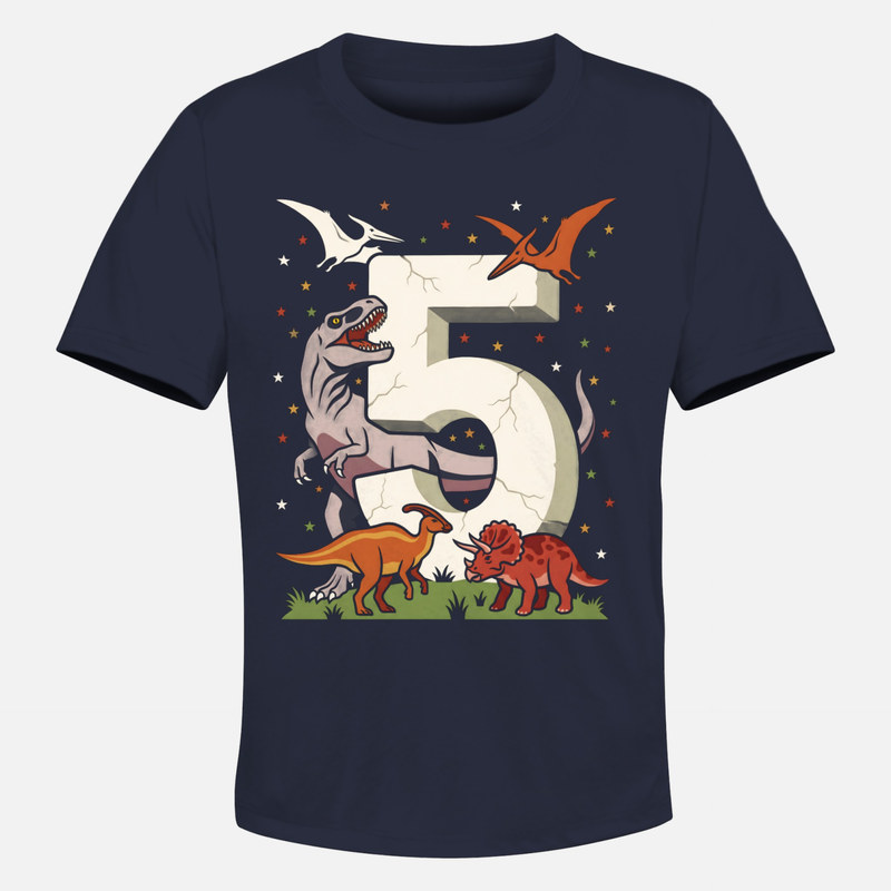 T-shirts: Dinosaurier Zahl 5 Geburtstag