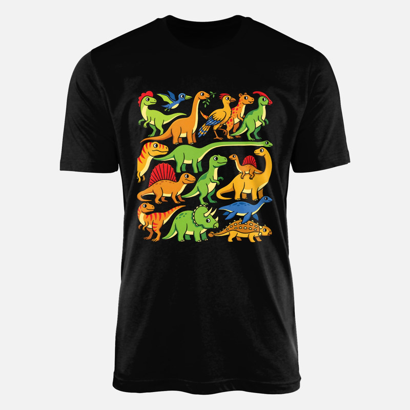 T-shirts: Bunte Kawaii Dinosaurier Parade