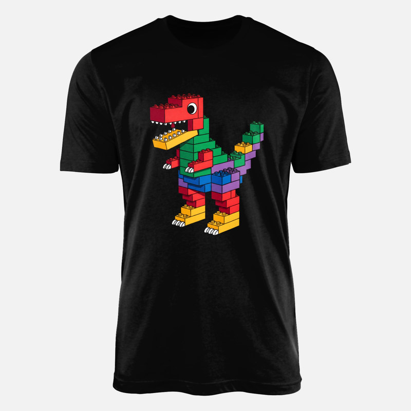 T-shirts: T-Rex aus Bausteinen