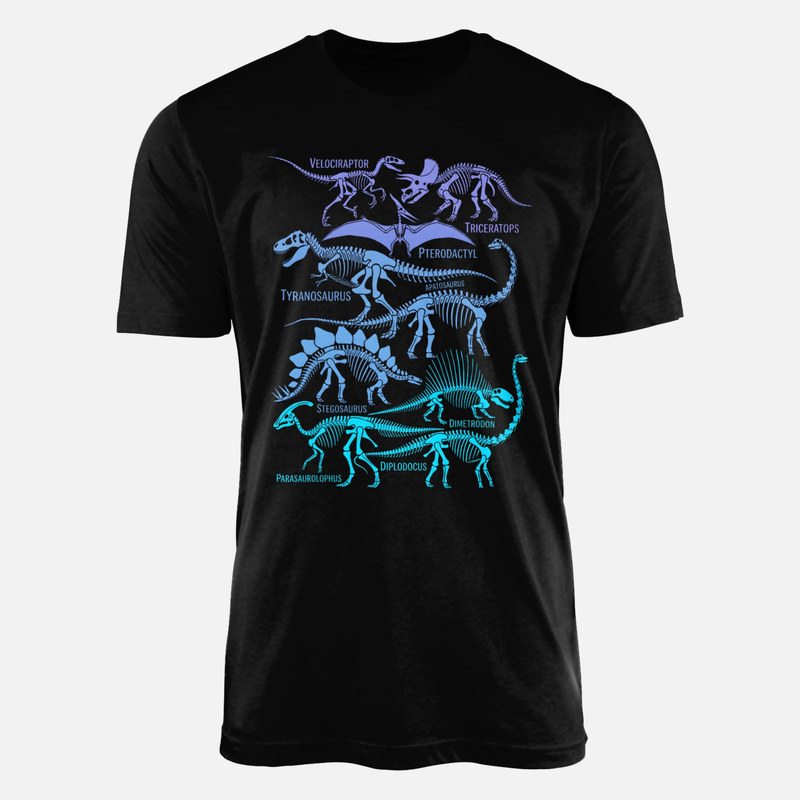 T-shirts: Dinosaurier-Skelette Infografik