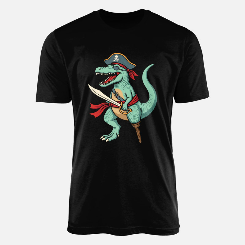 T-shirts: T-Rex Pirat mit Augenklappe und S&auml;bel