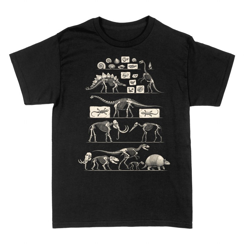 T-shirts: Fossiliensammlung im Vintage-Regal
