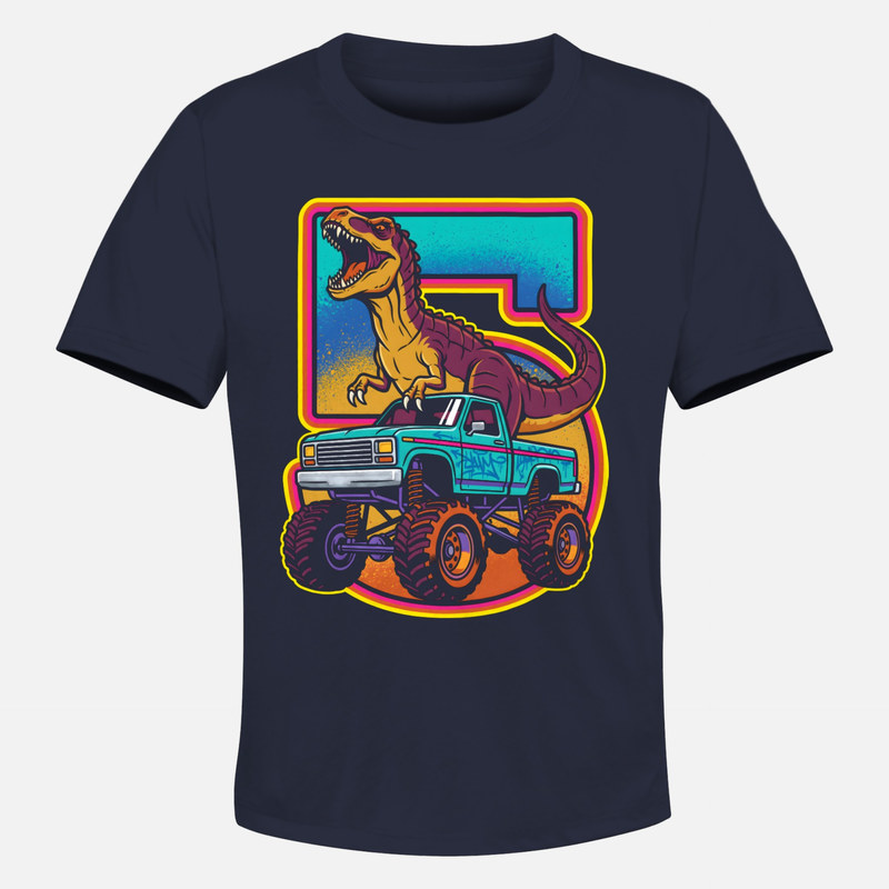T-shirts: T-Rex Monster Truck 5. Geburtstag