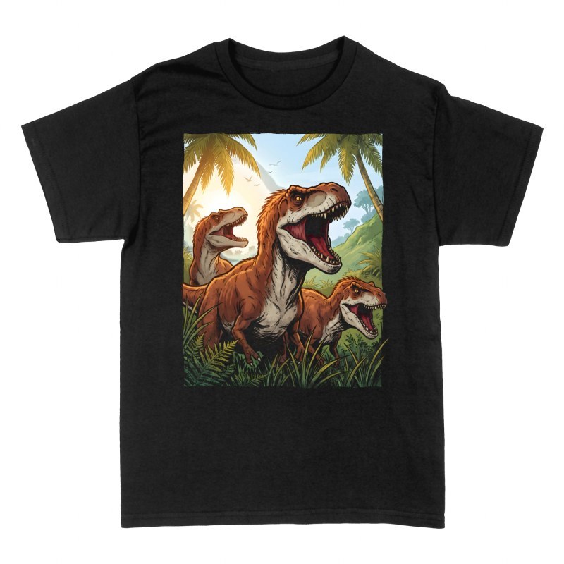 T-shirts: Br&uuml;llende T-Rex Dinos im Dschungel
