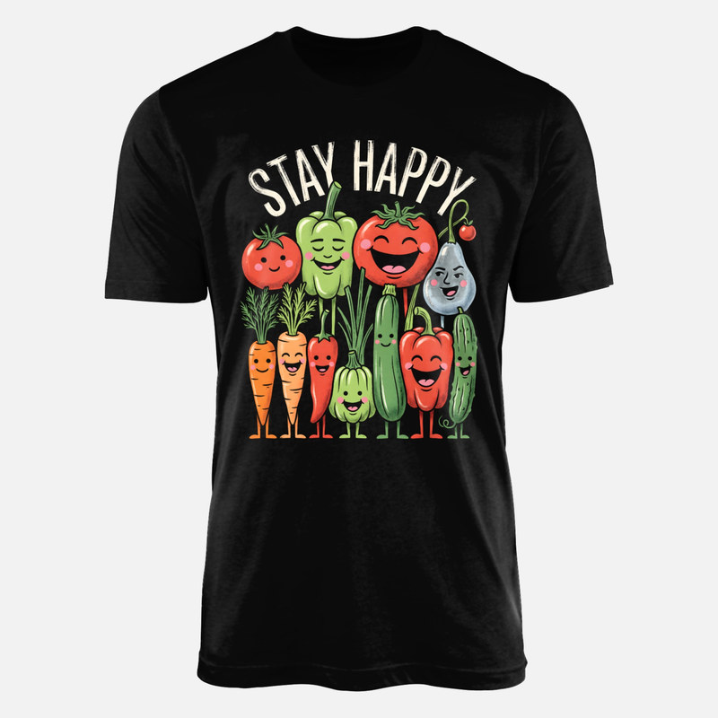 T-shirts: Gl&uuml;ckliches Gem&uuml;se Stay Happy