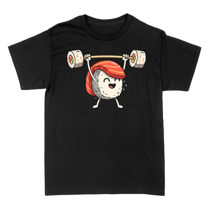 T-shirts: Kawaii Sushi beim Gewichtheben