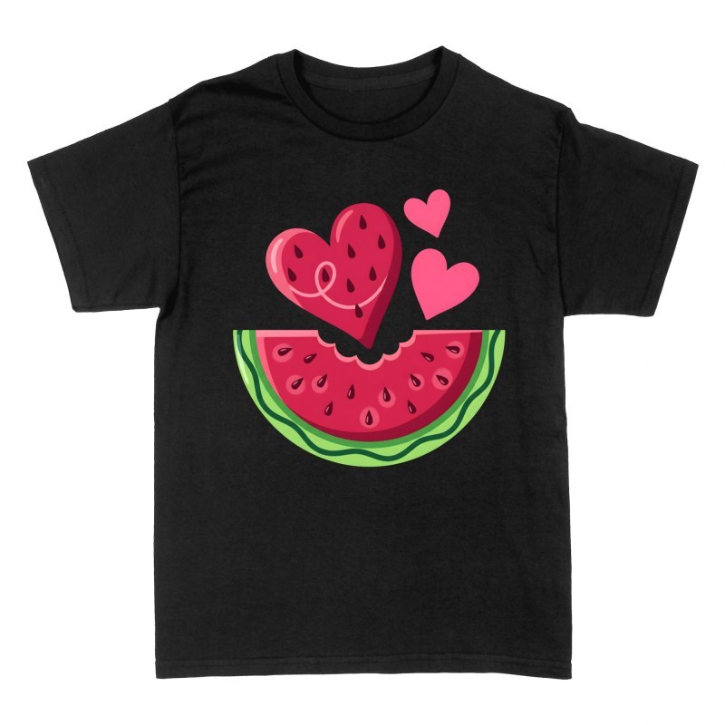 T-shirts: Wassermelone mit Herzbiss