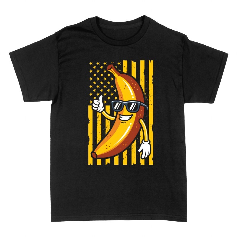 T-shirts: Banane mit Sonnenbrille und USA-Flagge