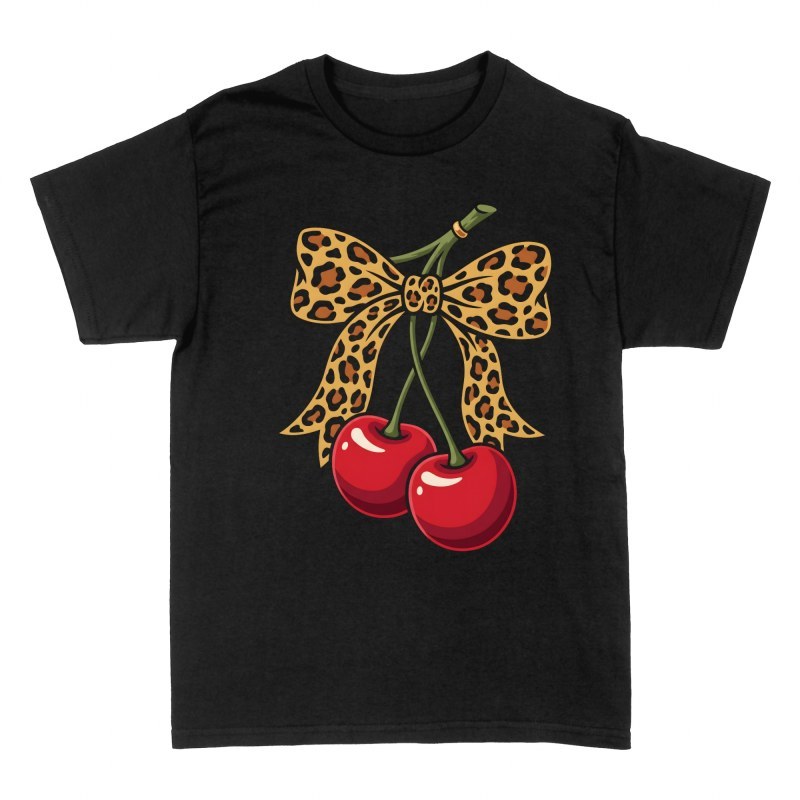 T-shirts: Kirschen mit Leoparden-Schleife