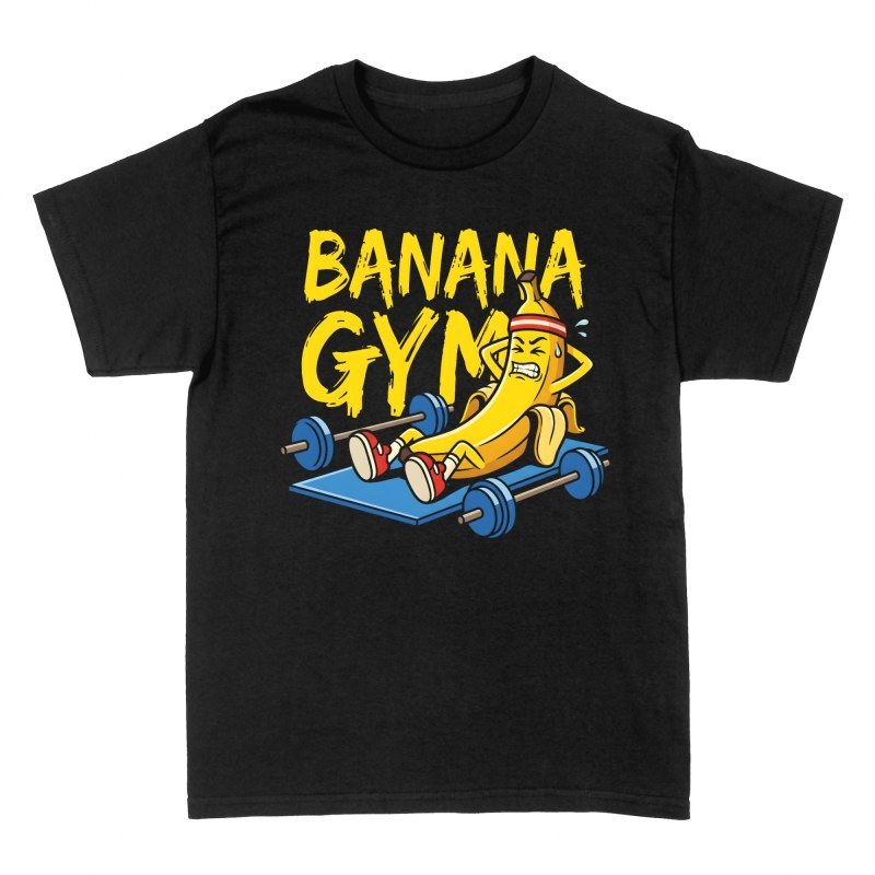 T-shirts: Trainierende Banane im Fitnessstudio