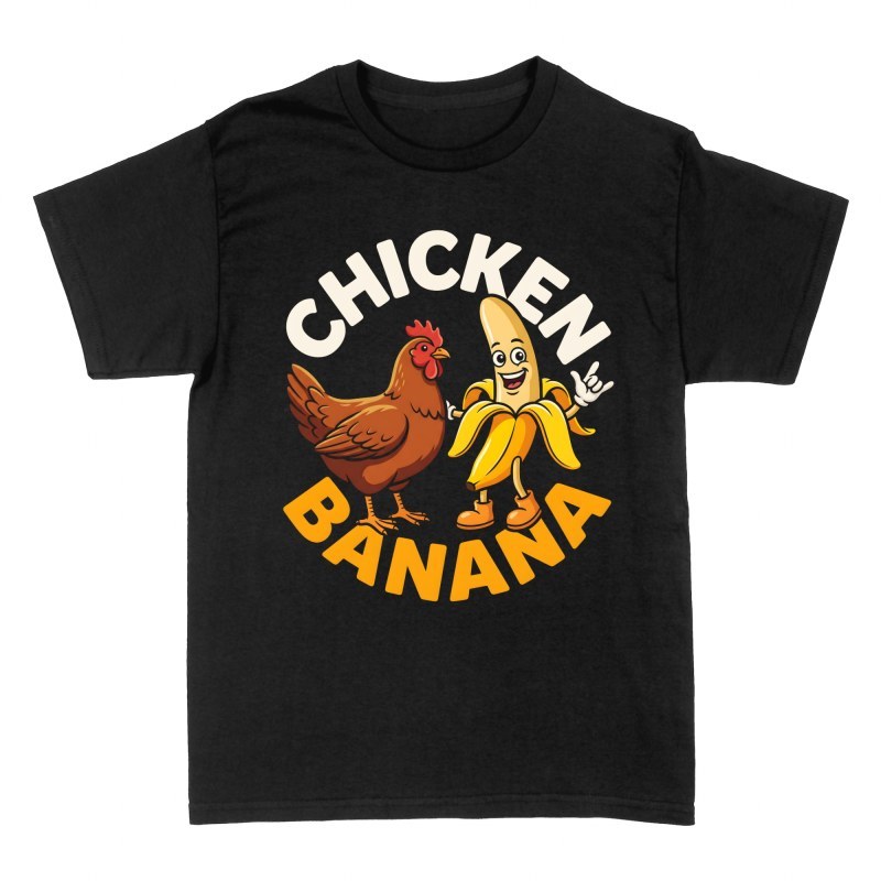 T-shirts: Huhn und Banane Rocker Cartoon