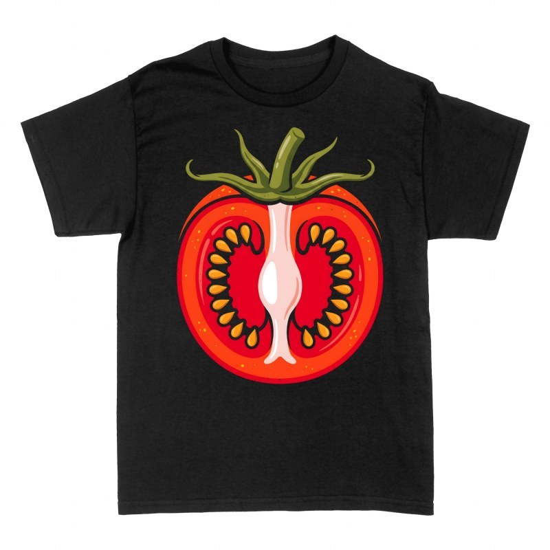 T-shirts: Tomatenscheibe mit Stiel