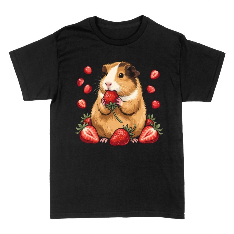 T-shirts: Meerschweinchen frisst Erdbeeren
