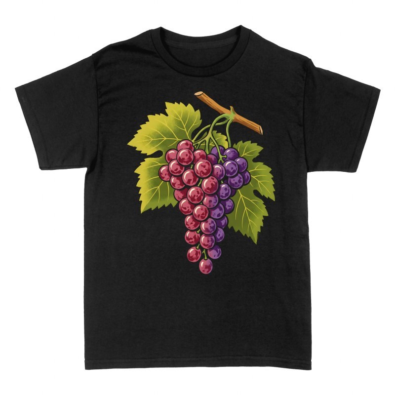 T-shirts: Lila Weintrauben mit Weinlaub