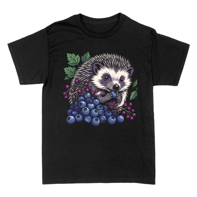 T-shirts: Igel mit Blaubeeren