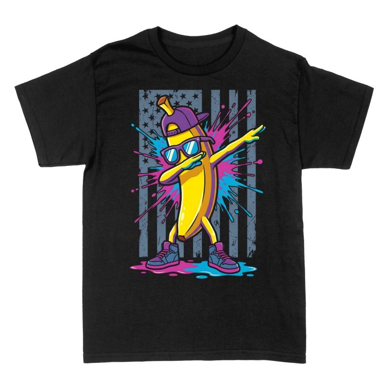T-shirts: Dabbende Banane USA Flagge