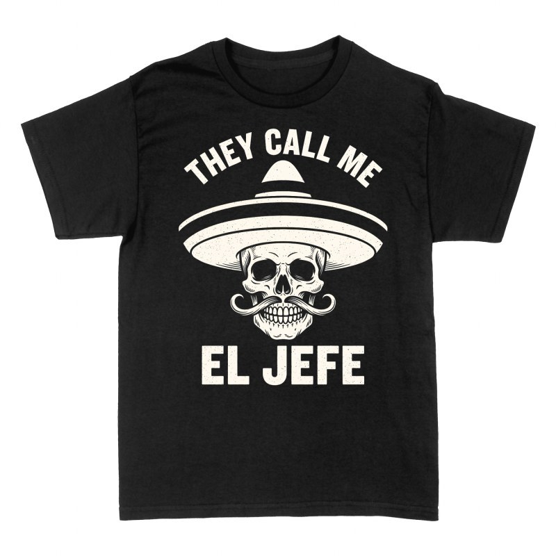 T-shirts: El Jefe Totenkopf mit Sombrero