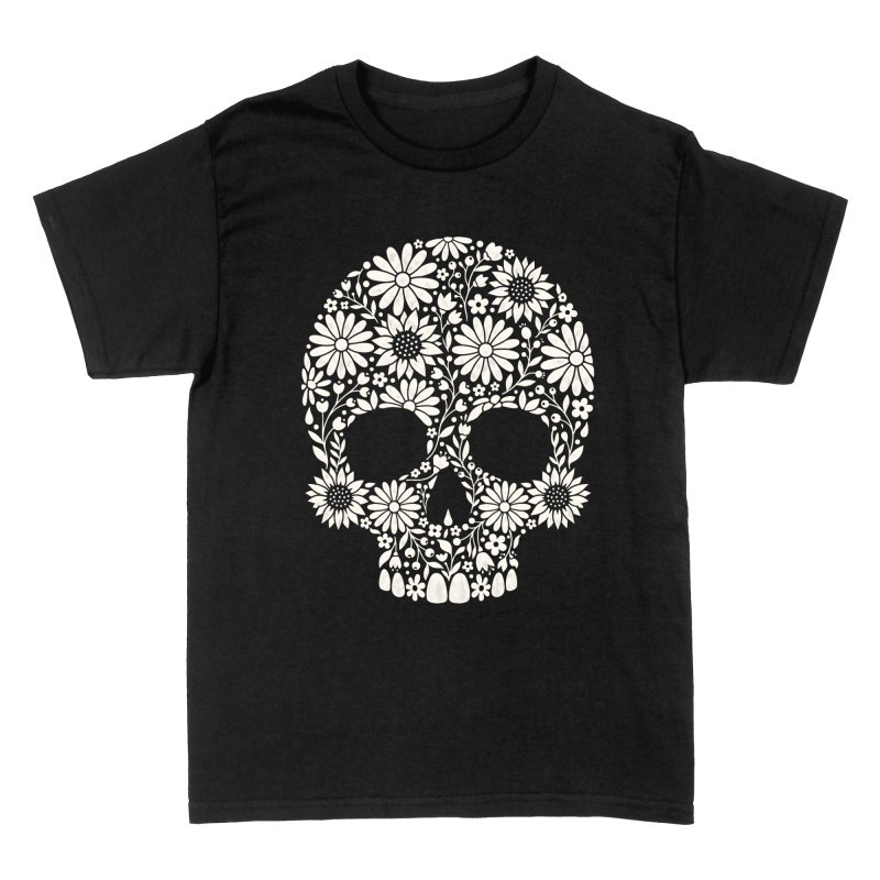 T-shirts: Blumen-Totenkopf Floral