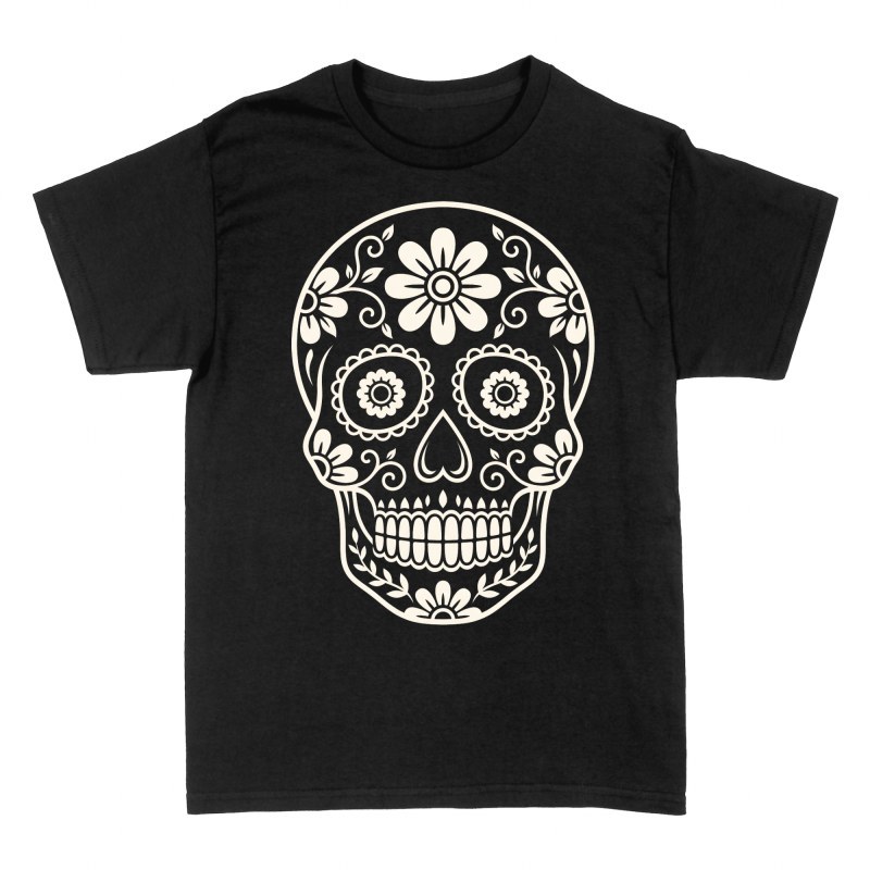 T-shirts: Verzierter mexikanischer Totenkopf