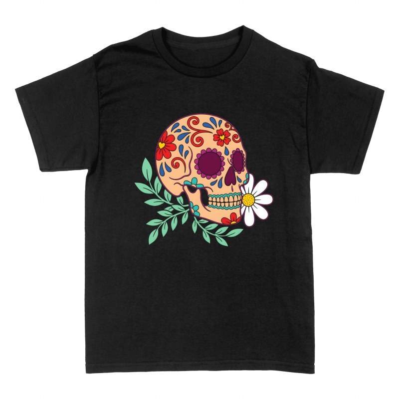 T-shirts: Mexikanischer Zuckersch&auml;del mit Margerite