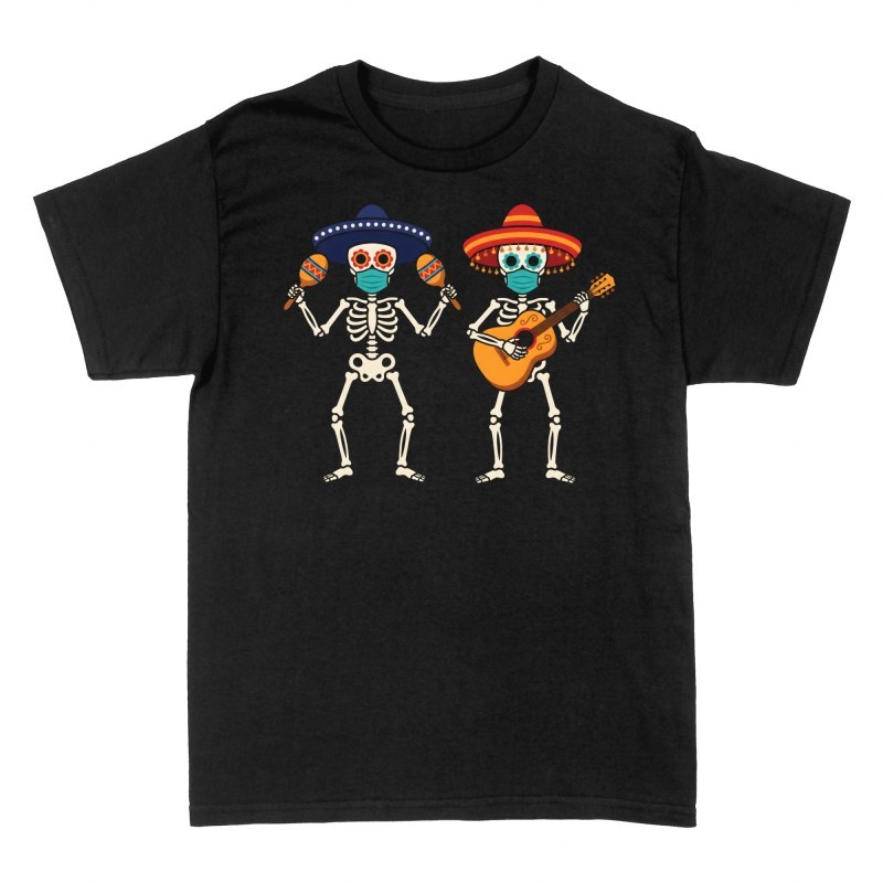 T-shirts: Mariachi-Skelette mit Maske