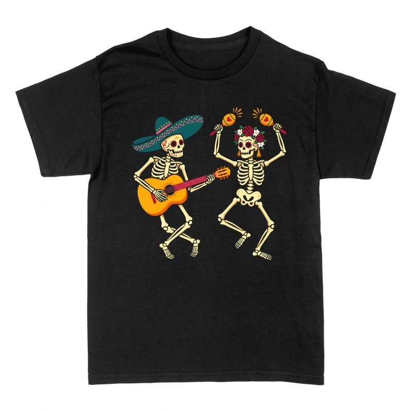 T-shirts: Tanzende Mariachi &amp; Catrina Skelette