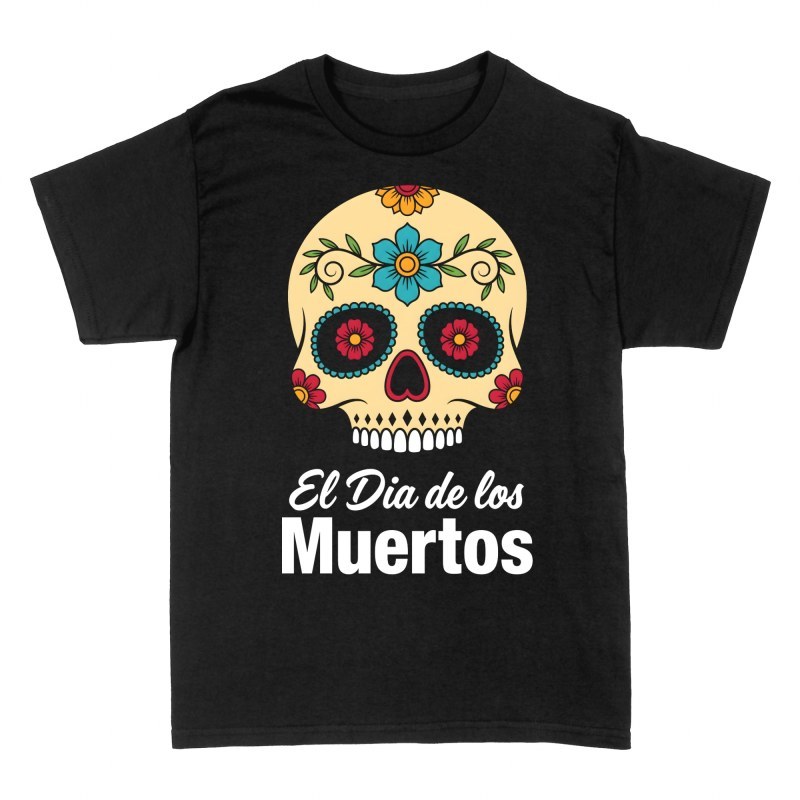 T-shirts: Mexikanischer Zuckersch&auml;del mit Blumen